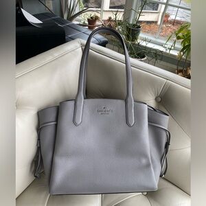 Kate Spade Dumpling Medium Tote Gray Pebbled Leather KL012 Shoulder Bag $499